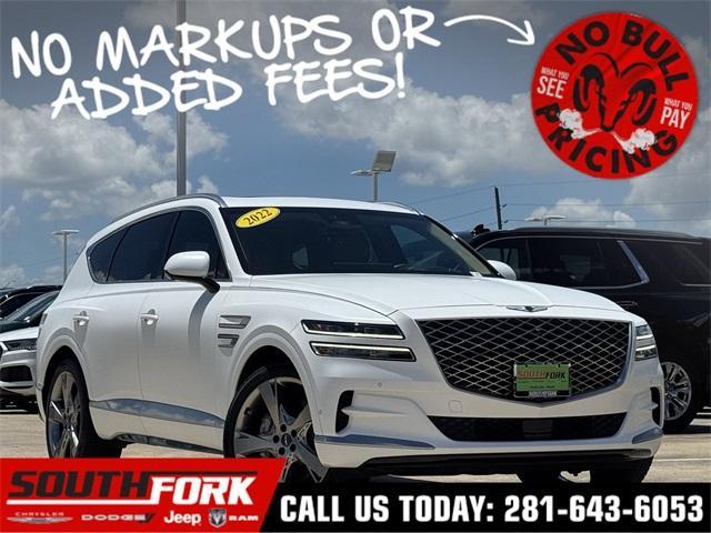 Used cars for sale 2022 Genesis GV80 3.5T Prestige Signature, price is 46999, vin KMUHCESC9NU082449 in Manvel, TX, dealer name is Southfork Chrysler Dodge Jeep Ram Best Dream car image